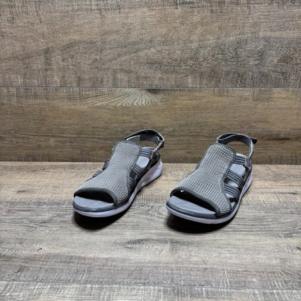 JBU Sport Maggie Gray Mesh Open Toe Sandals Women's Size 9.5